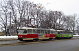 Tatra-T3M #395 (буксир) и Tatra-T3A #3036 на Московском проспекте возле перекрестка с улицей Академика Павлова
