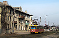 Tatra-T3SU #403 27-го маршрута на улице Академика Павлова в районе улицы Серп и молот