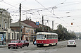 Tatra-T3SU #406 27-го маршрута на улице Октябрьской Революции перед поворотом на улицу 1-й Конной Армии