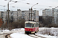 Tatra-T3SU #406 27-го маршрута разворачивается на конечной станции "Салтовская"