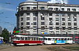 Tatra-T3SUCS #407 20-го маршрута и Tatra-T3SU #301 7-го маршрута на РК "Южный Вокзал"