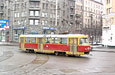 Tatra-T3SU #411 на улице Красноармейской, возле поворота на конечную "Южный вокзал"