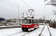 Tatra-T3SU #413 20-го маршрута на съезде с улицы Клочковской на Лозовеньковский проспект в районе улицы Промышленной
