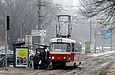 Tatra-T3SUCS #416 20-го маршрута на улице Клочковской перед отправлением от остановки "Сосновая горка"