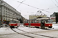 Tatra-T3SUCS #416 20-го маршрута и #485 6-го маршрута на РК "Южный вокзал"