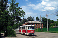 Tatra-T3SU #419 маршрута 27-А в Рыбасовском переулке пересекает Нетеченский бульвар