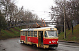 Tatra-T3SU #424 12-го маршрута на перекрестке спуска Пассионарии и проспекта Правды
