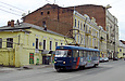 Tatra-T3SU #453 3-го маршрута на улице Полтавский шлях в районе улицы Ярославской