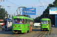 Tatra-T3SU #471 27-го маршрута и #461 6-го маршрута на Московском проспекте (остановка "универмаг "Харьков")