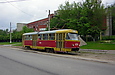 Tatra-T3SU #474 15-го маршрута на улице Шевченко в районе остановки "Красная нить"
