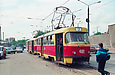 Tatra-T3SU #481-482 2-го маршрута в Пискуновском переулке в районе Рогатинского моста