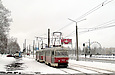 Tatra-T3SU #513-514 26-го маршрута на проспекте Тракторостроителей в районе остановки "Парк Победы"