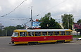 Tatra-T3SU #559 2-го маршрута поворачивает на улицу Котлова с пробивки Ново-Ивановского моста