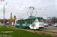 Tatra-T3SU #561 2-го маршрута поворачивает с Пролетарской площади на площадь Розы Люксембург