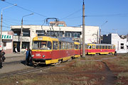 Tatra-T3SU #585-586 и #1826 на конечной "602-й микрорайон"