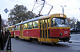 Tatra-T3SU #585-586 5-го маршрута на улице Пушкинской возле станции метро "Архитектора Бекетова"
