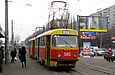Tatra-T3SU #585-586 27-го маршрута на улице Академика Павлова на остановке "Станция метро "Студенческая"