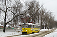 Tatra-T3SU #587 8-го маршрута на Салтовском шоссе возле перекрестка с проспектом Льва Ландау