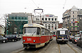 Tatra-T3SU #589-590 и #743 5-го маршрута на площади Конституции