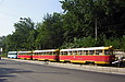 Tatra-T3SU #671-672 26-го маршрута, #597-594 22-го маршрута на Журавлевском спуске