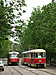 Tatra-T3SU #598-599 26-го маршрута и #301 12-го маршрута на улице Мироносицкой недалеко от к/ст "Горпарк"