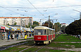 Tatra-T3SU #598-599 26-го маршрута на улице Героев труда возле одноименной конечной станции