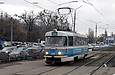 Tatra-T3SU #599 27-го маршрута на улице Академика Павлова в районе Юбилейного проспекта