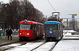 Tatra-T3SU #599 8-го маршрута и Tatra-T3M #8039 5-го маршрута на Московском проспекте возле станции метро "Защитников Украины"