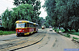 Tatra-T3SU #607-608 27-го маршрута на улице Октябрьской Революции возле конечной станции "Новожаново"