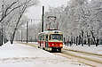 Tatra-T3SU #631 8-го маршрута на Салтовском шоссе подъезжает к конечной станции "602 микрорайон"