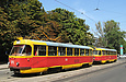 Tatra-T3SU #641-642 22-го маршрута на улице Пушкинской за перекрестком с улицей Веснина