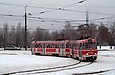 Tatra-T3SU #641-642 23-го маршрута на развязке проспекта Тракторостроителей и Салтовского шоссе