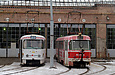 Tatra-T3SU #598 и #642 на веере цеха Салтовского трамвайного депо возле улицы Смольной