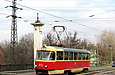 Tatra-T3SU #643 27-го маршрута на улице Октябрьской революции, следует по Основянскому мосту