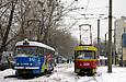 Tatra-T3SU #643 8-го маршрута и #3001 6-го маршрута на конечной "602-й микрорайон"