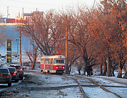 Tatra-T3SU #643 16-го маршрута на однопутном участке по улице Моисеевской