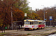 Tatra-T3SU #645-646 26-го маршрута на улице Мироносицкой возле парка им. Горького