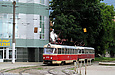 Tatra-T3SU #649-650 26-го маршрута в Салтовском переулке перед поворотом на улицу Академика Павлова
