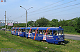 Tatra-T3SU #649-650 26-го маршрута на проспекте Тракторостроителей между остановками "ул. Блюхера" и "Сады"