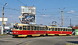 Tatra-T3SU #651-648 26-го маршрута поворачивает с улицы Героев Труда на улицу Ковпака