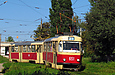 Tatra-T3SU #651-648 23-го маршрута на проспекте Тракторостроителей выезжает из Салтовского трамвайного депо