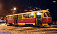 Tatra-T3SU #653 в составе СМЕ #656-653 26-го маршрута на конечной станции "Парк имени Горького"
