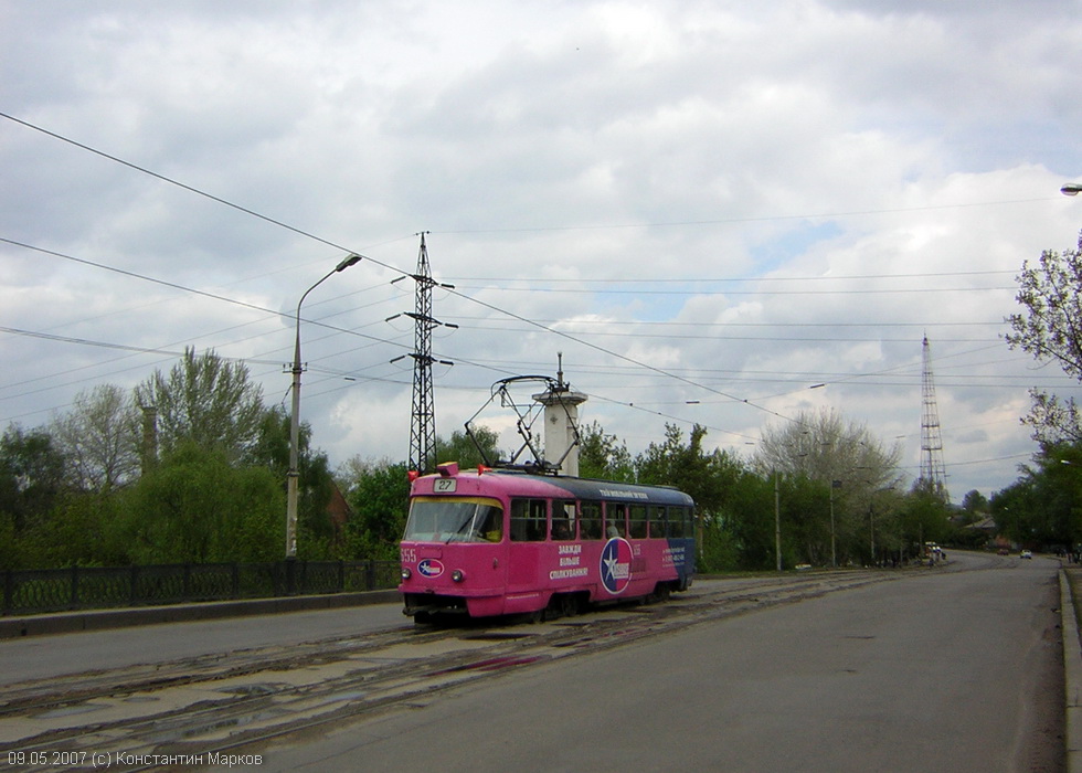 Tatra-T3SU #655 27-го маршрута на Основянском мосту