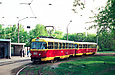 Tatra-T3SU #663-664 23-го маршрута перед отправлением от конечной станции "Плиточный завод"