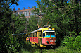 Tatra-T3SU #665-666 23-го маршрута въезжает на кольцо конечной станции "Лосево"