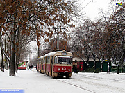 Tatra-T3SU #671-672 26-го маршрута на Салтовском шоссе в районе улицы Эйдемана