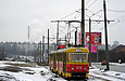 Tatra-T3SU #676-677 23-го маршрута на проспекте Тракторостроителей перед перекрестком с улицей Блюхера