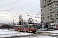 Tatra-T3SU #676-677 23-го маршрута на трамвайной развязке проспекта Тракторостроителей и Салтовского шоссе