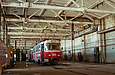 Tatra-T3SU #685-686 в моечном комплексе Салтовского трамвайного депо