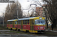 Tatra-T3SU #688-689 22-го маршрута следует в депо по улице Героев Труда